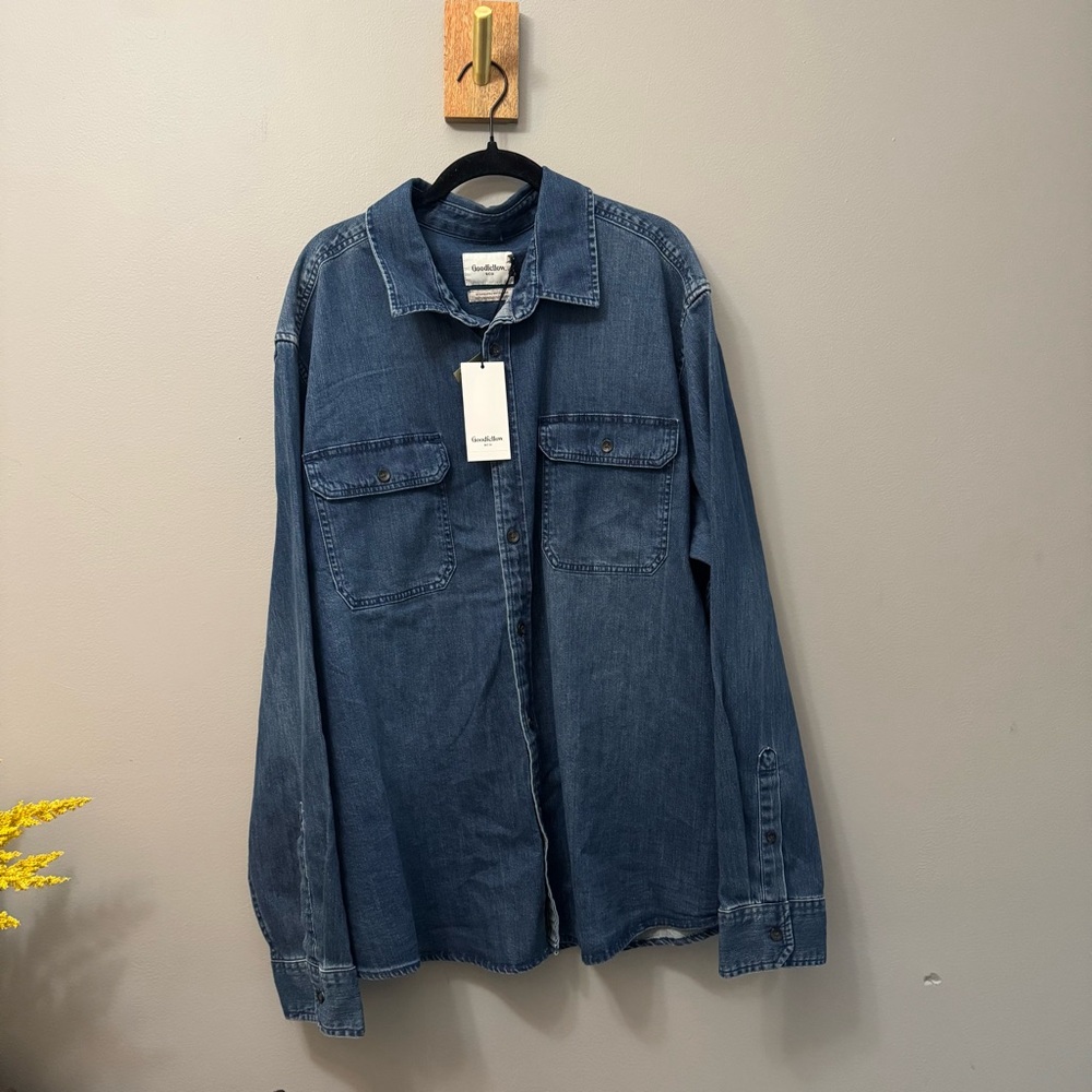 Goodfellow & Co Blue Denim Blouse NWT XXL